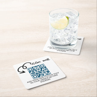 Dessous-de-verre Carré En Papier Code QR unique site Web numérisable personnalisé