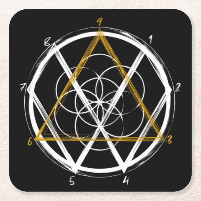 Dessous-de-verre Carré En Papier Code Tesla  (Devant)