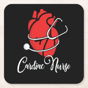 Dessous-de-verre Carré En Papier Cœur Anatomique Infirmière Cardiaque Parties du Cœ