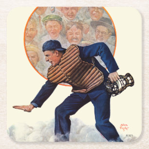 Dessous-de-verre Carré En Papier Coffre-fort au plat