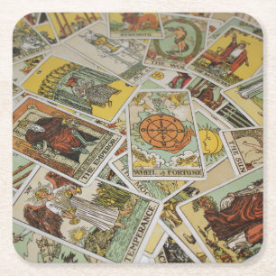 Dessous-de-verre Carré En Papier Coffret motif de cartes Tarot