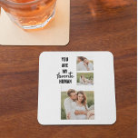 Dessous-de-verre Carré En Papier Collage moderne Couple Photo & Romantic Love Citat<br><div class="desc">Collage moderne Couple Photo & Romantic Love Citation</div>
