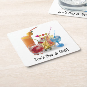 Dessous-de-verre Carré En Papier Collection Cocktails pour Dessous de verre papier 