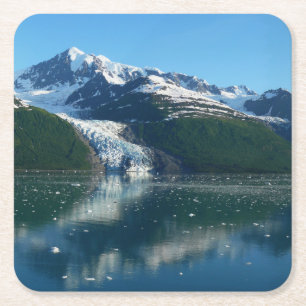 Dessous-de-verre Carré En Papier College Fjord II Belle photographie de l'Alaska