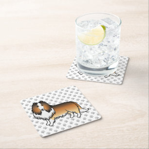 Dessous-de-verre Carré En Papier Colley Rough Sable Mignon Chien de Dessin Animé &