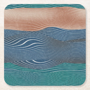 Dessous-de-verre Carré En Papier Collines naturelles : motif sans soudure.