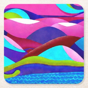 Dessous-de-verre Carré En Papier Coloré Ocean Hills