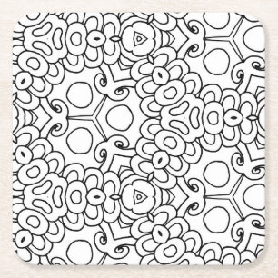 Dessous-de-verre Carré En Papier colorer moi mod fleurs dessous de verre