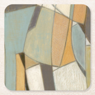 Dessous-de-verre Carré En Papier Composition abstraite avec des couleurs amorties