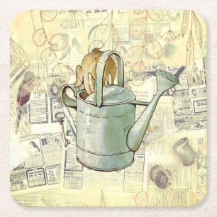 Dessous-de-verre Carré En Papier composition de lapin