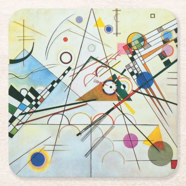 Dessous-de-verre Carré En Papier Composition VIII par Wassily Kandinsky (Devant)