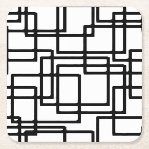 Dessous-de-verre Carré En Papier Conception artistique des Carrés noirs interdépe