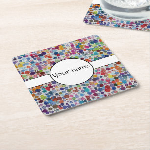 Dessous-de-verre Carré En Papier Conception colorée d'abrégé sur éclaboussures