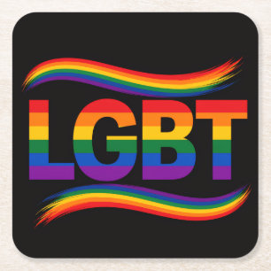Dessous-de-verre Carré En Papier Conception de l'arc-en-ciel de la fierté LGBT