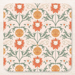 Dessous-de-verre Carré En Papier Conception de motif sans couture de l'éclat solair
