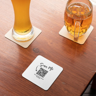 Dessous-de-verre Carré En Papier Conception de restaurant QR Code Scan Me minimalis