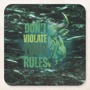Dessous-de-verre Carré En Papier Conception de taureau Rappel Motivation