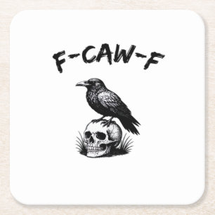 Dessous-de-verre Carré En Papier Conception d'humour gothique F Caw F Halloween cor