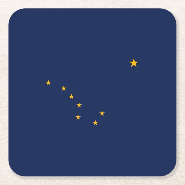 Dessous-de-verre Carré En Papier Conception du drapeau de l'État de l'Alaska (Devant)