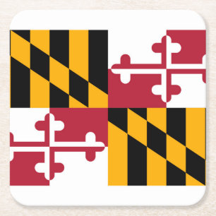 Dessous-de-verre Carré En Papier Conception du drapeau de l'État du Maryland