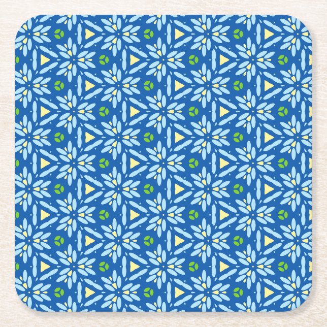 Dessous-de-verre Carré En Papier Conception florale Abstraite (Devant)