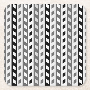 Dessous-de-verre Carré En Papier Conception géométrique, gris, noir, blanc,