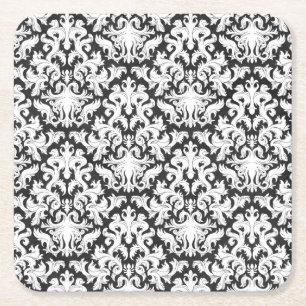 DESSOUS-DE-VERRE CARRÉ EN PAPIER CONCEPTION NOIRE ET BLANCHE