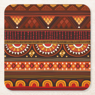 Dessous-de-verre Carré En Papier Conception Tribal sans soudure pour diverses utili