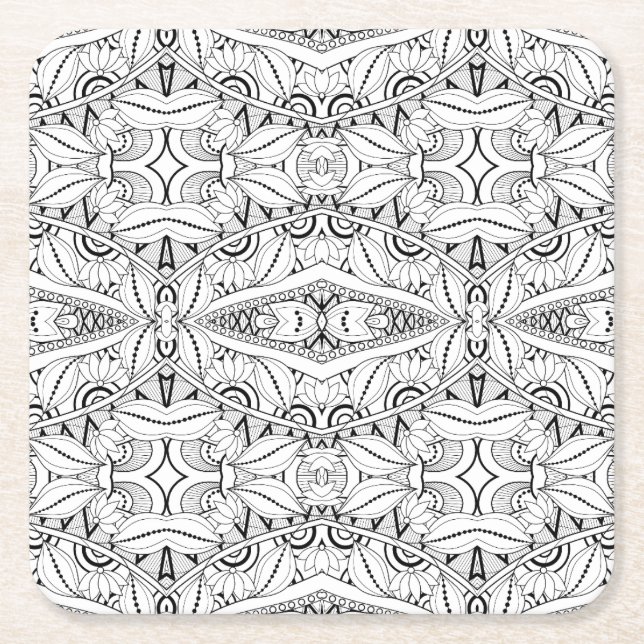 Dessous-de-verre Carré En Papier Conception tribale inspirée (Devant)