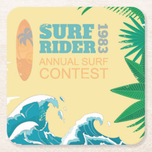 Dessous-de-verre Carré En Papier Concours 1983 de surf de cavalier de surf