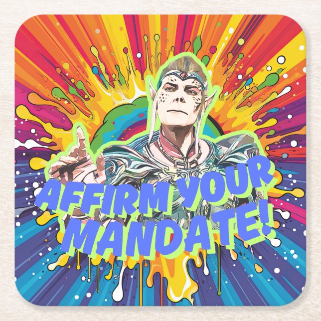 Dessous-de-verre Carré En Papier Confirmer votre mandat (Devant)