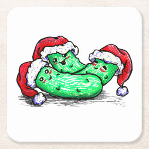 Dessous-de-verre Carré En Papier Conserves au vinaigre de Noël