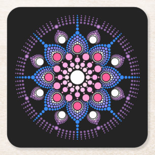 Dessous-de-verre Carré En Papier Cool et coloré Mandala Motif