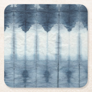 Dessous-de-verre Carré En Papier Copie de Shibori Indigio