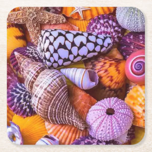 Dessous-de-verre Carré En Papier Coques de mer