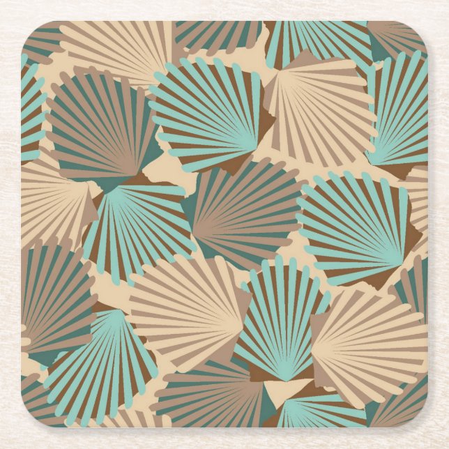 Dessous-de-verre Carré En Papier Coquillages (Devant)