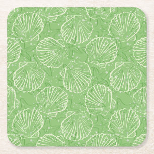 Dessous-de-verre Carré En Papier Coquillages d'ensemble
