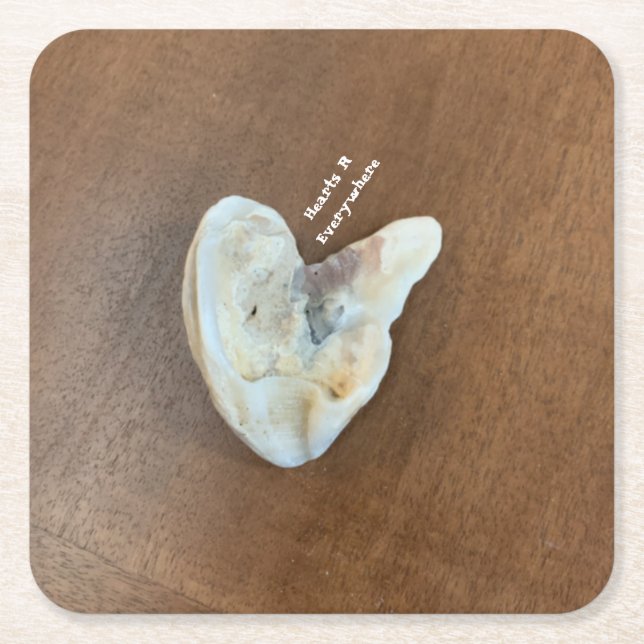 Dessous-de-verre Carré En Papier Coquille cardiaque de Dessous de verre oplong sur  (Devant)