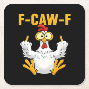 Dessous-de-verre Carré En Papier Corbeau F-Caw-F Humour Drôle Gothique