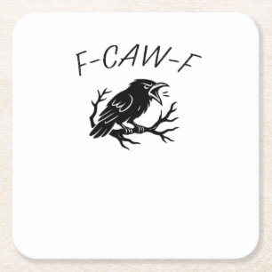 Dessous-de-verre Carré En Papier Corbeau gothique drôle humour oiseau P