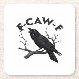 Dessous-de-verre Carré En Papier Corbeau gothique humour F-Caw-F essentiel créatif