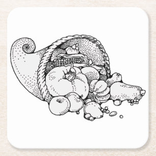 Dessous-de-verre Carré En Papier cornucopia