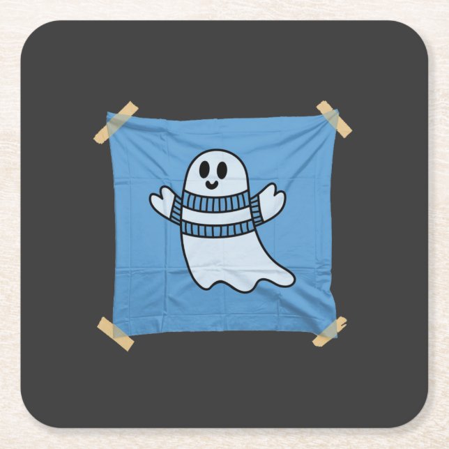 Dessous-de-verre Carré En Papier Costume Tapy Halloween (Devant)