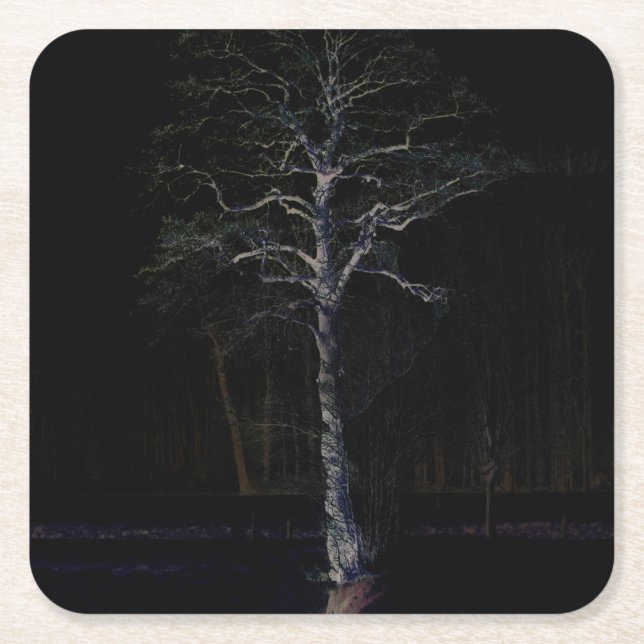 Dessous-de-verre Carré En Papier Côté foncé 3 (Devant)