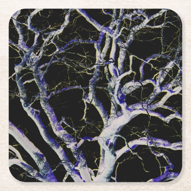 Dessous-de-verre Carré En Papier Côté foncé 5 (Devant)