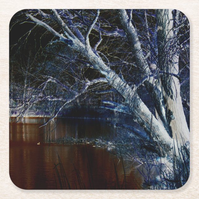 Dessous-de-verre Carré En Papier Côté foncé 7 coastercnm (Devant)