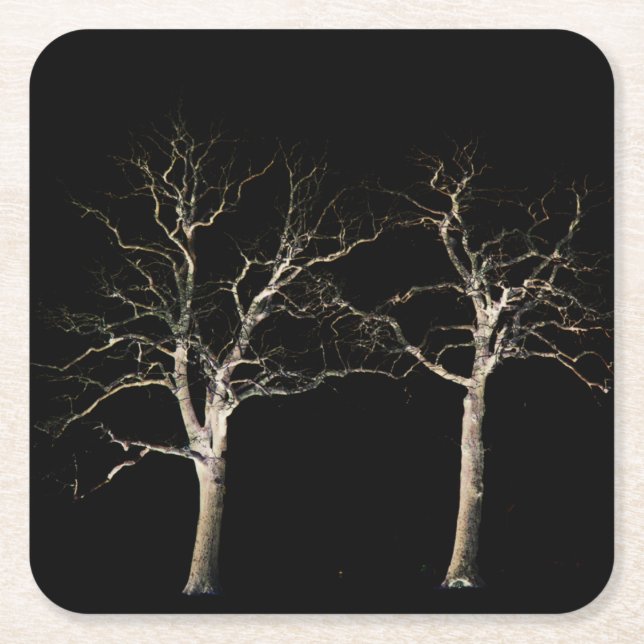 Dessous-de-verre Carré En Papier Côté foncé 9 (Devant)