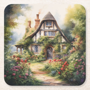Dessous-de-verre Carré En Papier Cottage Anglais