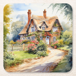 Dessous-de-verre Carré En Papier Cottage anglais