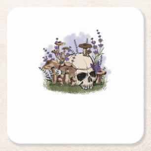 Dessous-de-verre Carré En Papier Cottagecore Esthétique Champignon Homme Goblincore